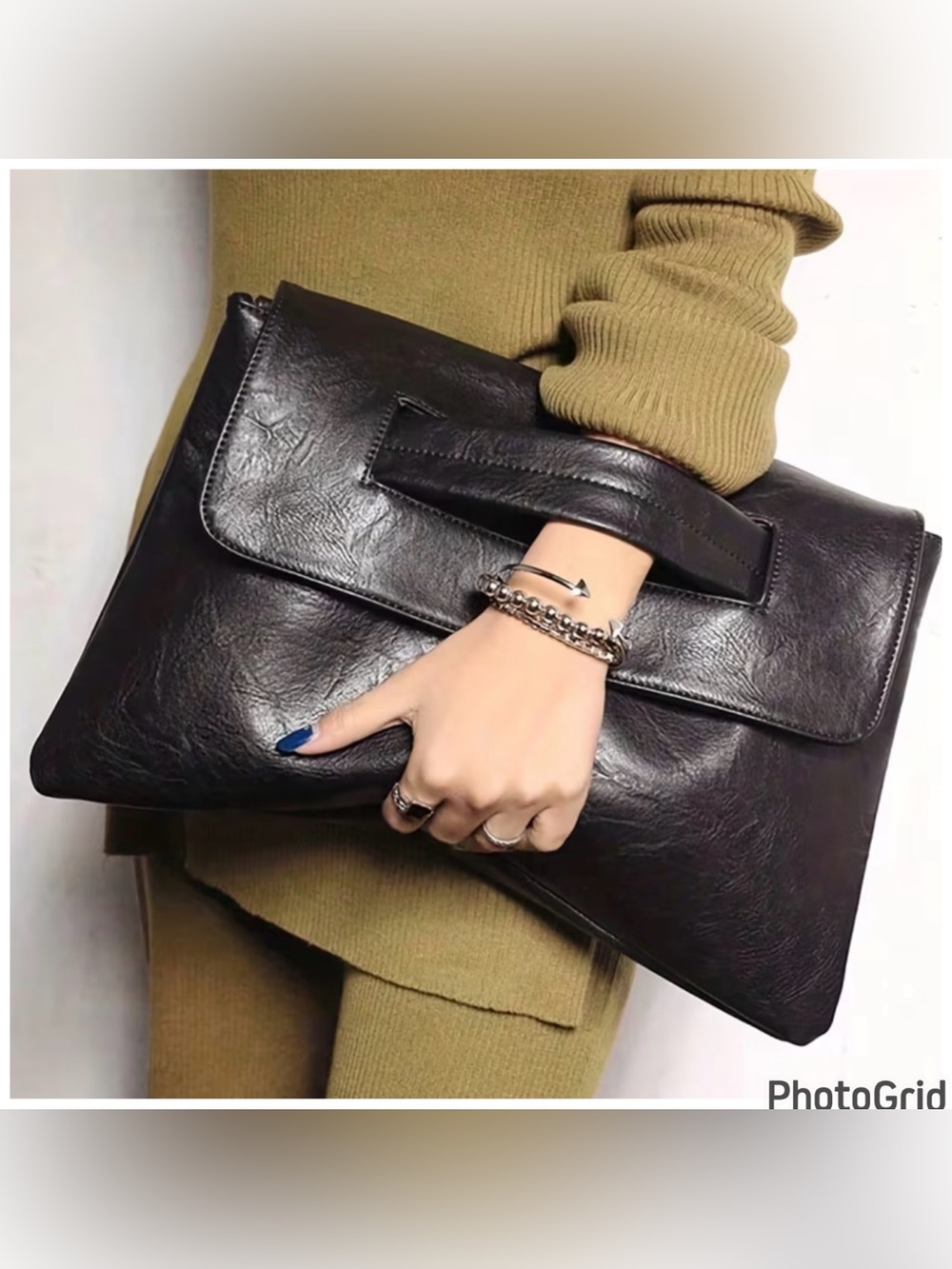 Classic Black Envelope Clutch NWOT